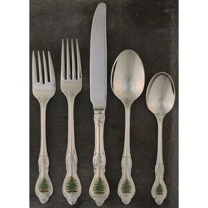 Rare Vintage Spode Christmas Tree Stainless Steel by WALLACE SILVER 20p Flatware